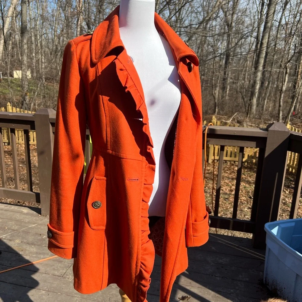 Anthropologie Ruffled Peacoat - Tulle Brand - Women’s Size S - Picture 3 of 9